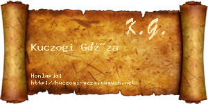 Kuczogi Géza névjegykártya