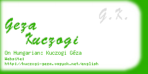 geza kuczogi business card